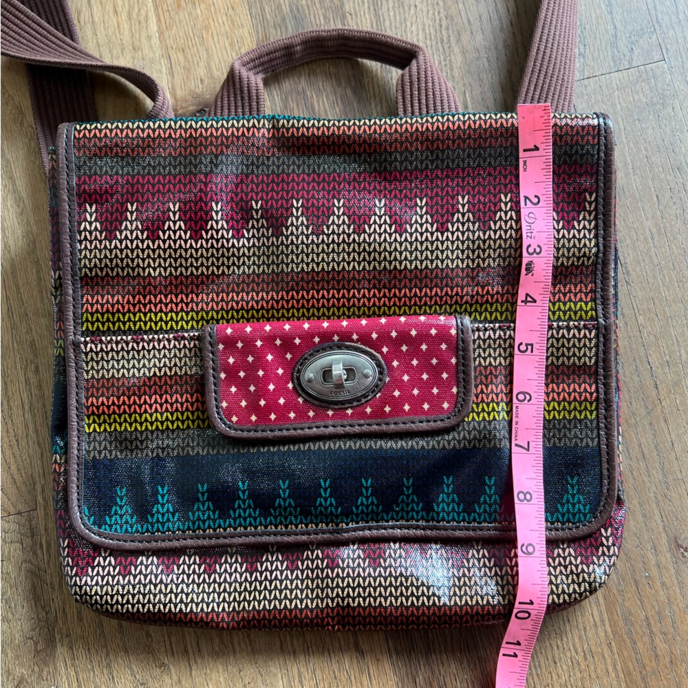 Fossil vintage Key-per Multicolor Crossbody Bag with Patterned Design organizer - Picture 2 of 9